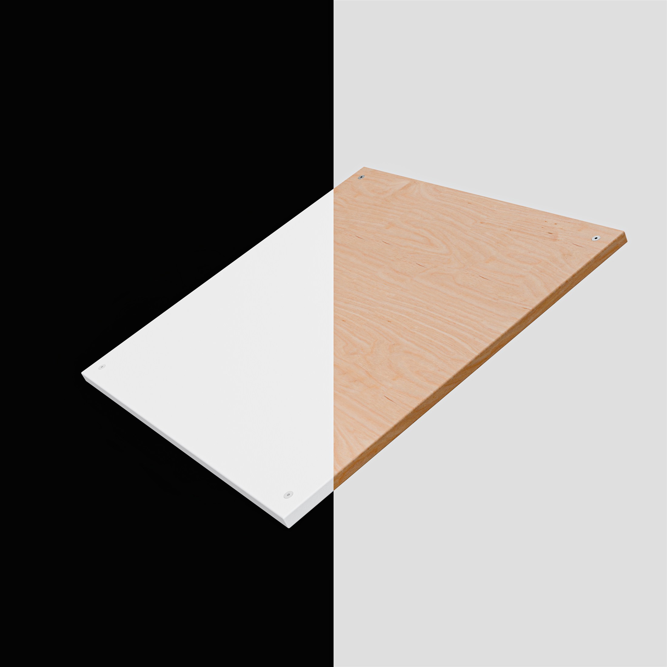 Split material study of two stage platform finishes
